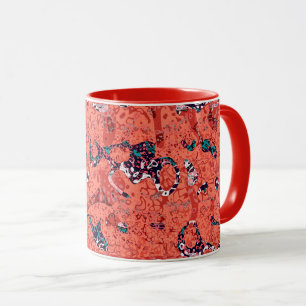 Caneca Abstração Gráfica Preta-Vermelho Preto-Branco