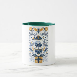 Caneca Abstract Botanical and Animal Mural