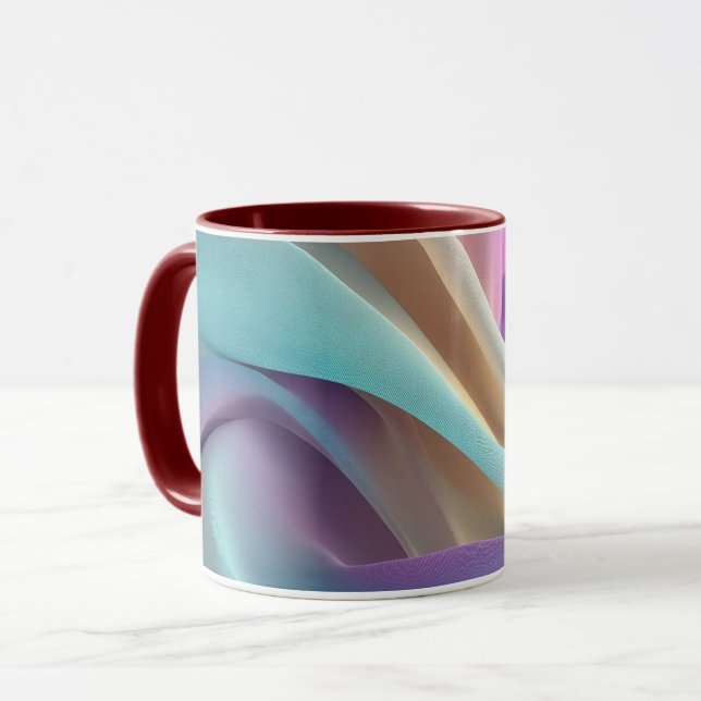 Caneca Abstract Fabric Texture in Pastel Tones (Frente Esquerda)