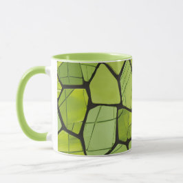 Caneca Abstract Green Geometric Mosaic