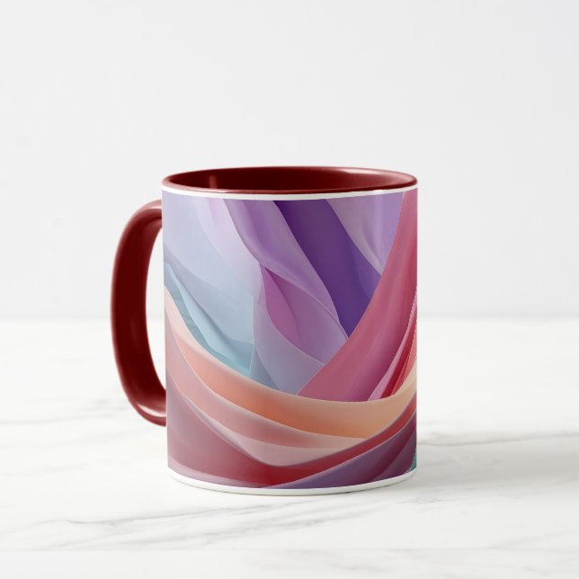Caneca Abstract Pastel Fabric Waves  (Frente Esquerda)
