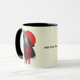 Caneca Abstract Trash Polka Howling Wolf