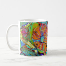 Caneca abstrata da flor do Cubist