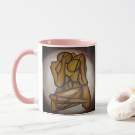 Caneca Abstrato Amadurece Arte Contemporânea Em Ochre E N