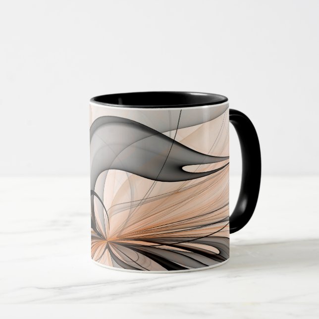 Caneca Abstrato Anthracite Cinza Siena Moderna Arte Fract (Frente Esquerda)