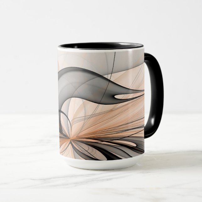 Caneca Abstrato Anthracite Cinza Siena Moderna Arte Fract (Frente Esquerda)