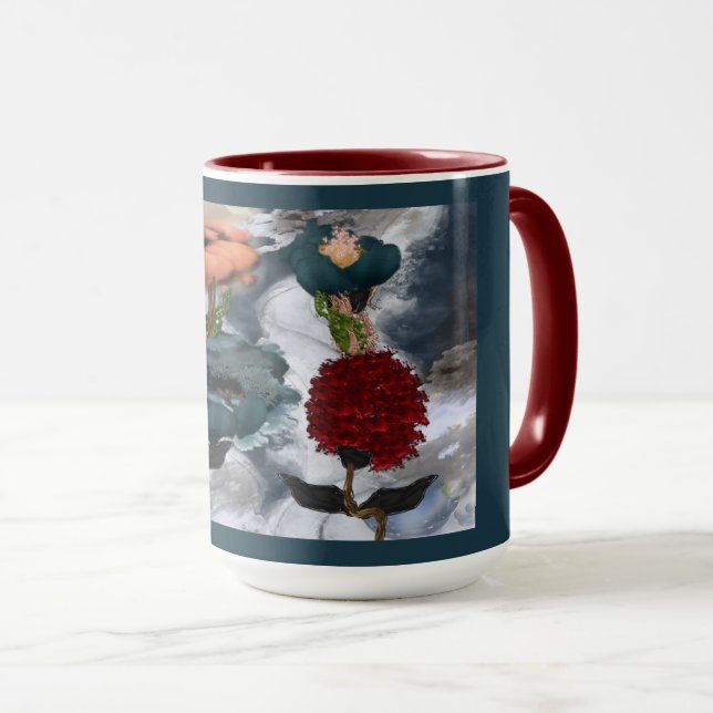 Caneca Abstrato Art Floral (Frente Esquerda)