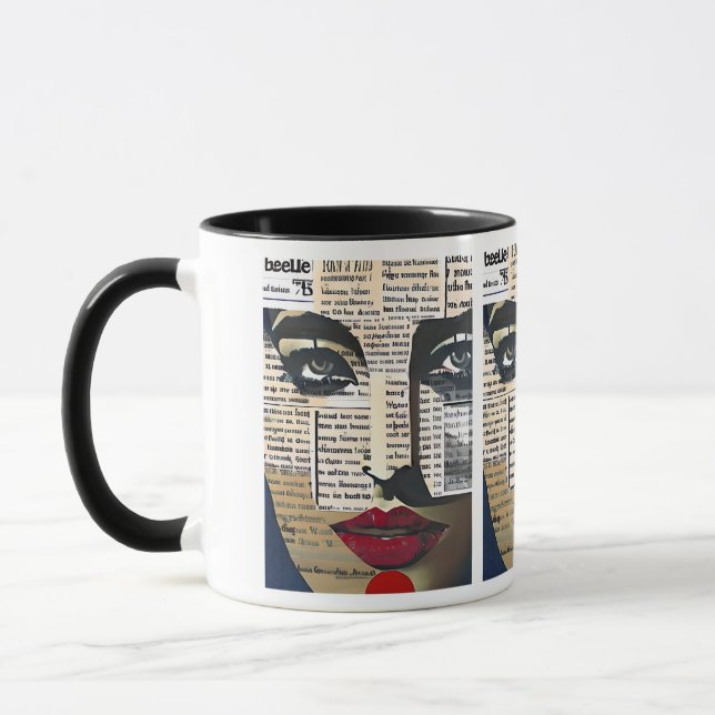 Caneca Abstrato Art | Rosto de arte digital (Esquerda)