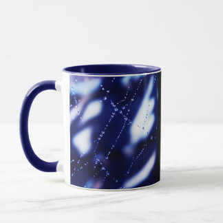 Caneca abstrato azul e branco