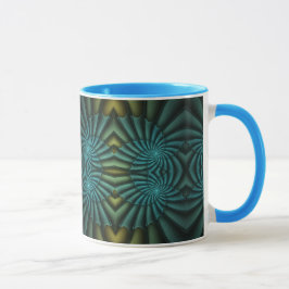 Caneca Abstrato Azul espiral azul brilhante Tango