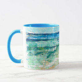 Caneca Abstrato Beach Teal Art