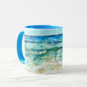 Caneca Abstrato Beach Teal Art