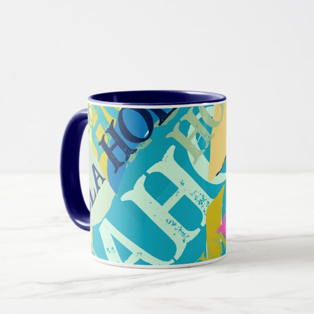 Caneca Abstrato Colorful Hola (Frente Esquerda)