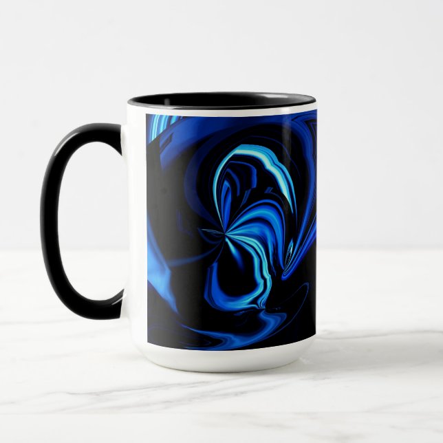 Caneca Abstrato de Borboleta Azul (Esquerda)