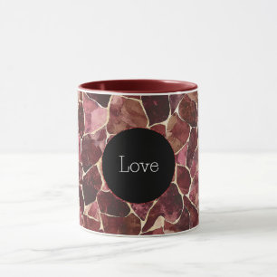 Caneca Abstrato de Burgundy Red Chic