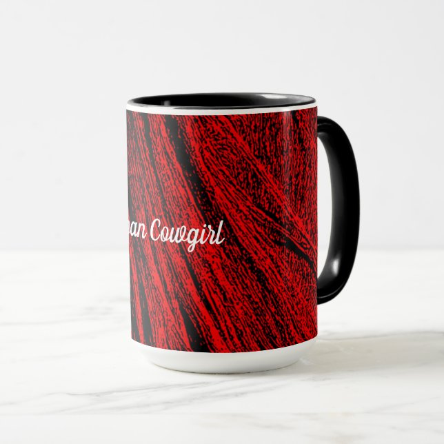 Caneca Abstrato de Café de Cavalo Vermelho (Frente Esquerda)