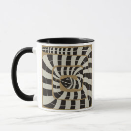 Caneca Abstrato de diversão com Cobra em tons neutros cas