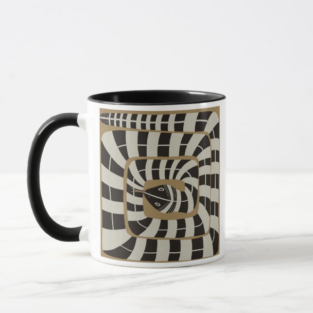 Caneca Abstrato de diversão com Cobra em tons neutros cas (Esquerda)