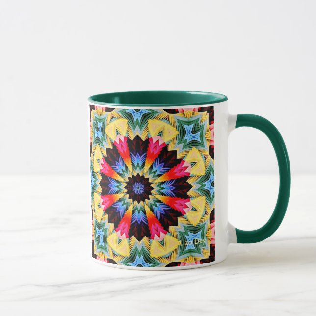 Caneca Abstrato de Flor Amarelo (Direita)