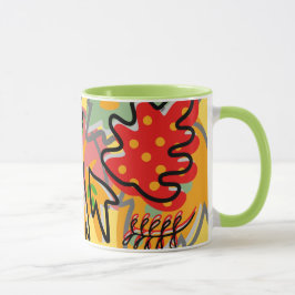 Caneca Abstrato de folha verde cor-de-