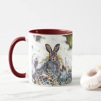 Caneca Abstrato de garota feita nos EUA-Bunnies!
