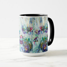 Caneca Abstrato de jardim de beija-flores