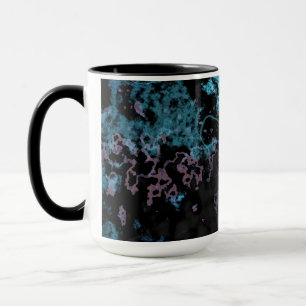 Caneca Abstrato de mármore azul, Cinza e roxo