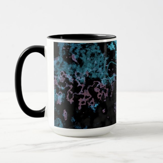 Caneca Abstrato de mármore azul, Cinza e roxo (Esquerda)