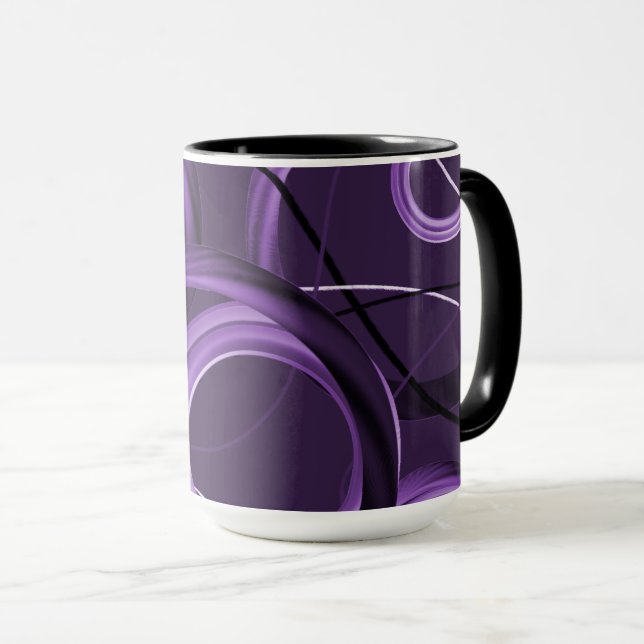 Caneca Abstrato Designer Roxo (Frente Esquerda)