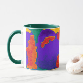 Caneca Abstrato do Mosaico - Arte Colorida de Beth Staffo