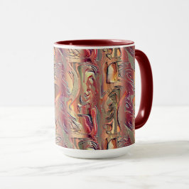Caneca Abstrato entalhado em salmão e gradiente vermelho