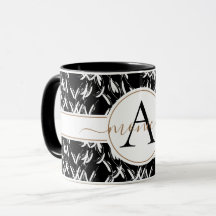 Abstrato Floral Dourada Floral, Elegante, Mug