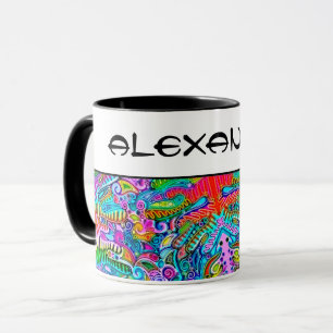 Caneca Abstrato forma a arte 9 muito colorida