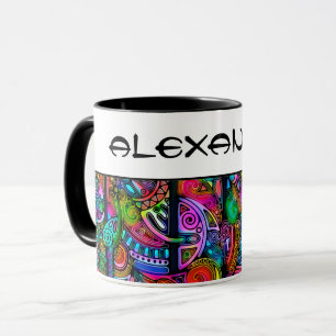 Caneca Abstrato forma arte 10 muito colorida