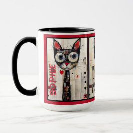 Caneca abstrato Gatinho 2 Mug personalizado