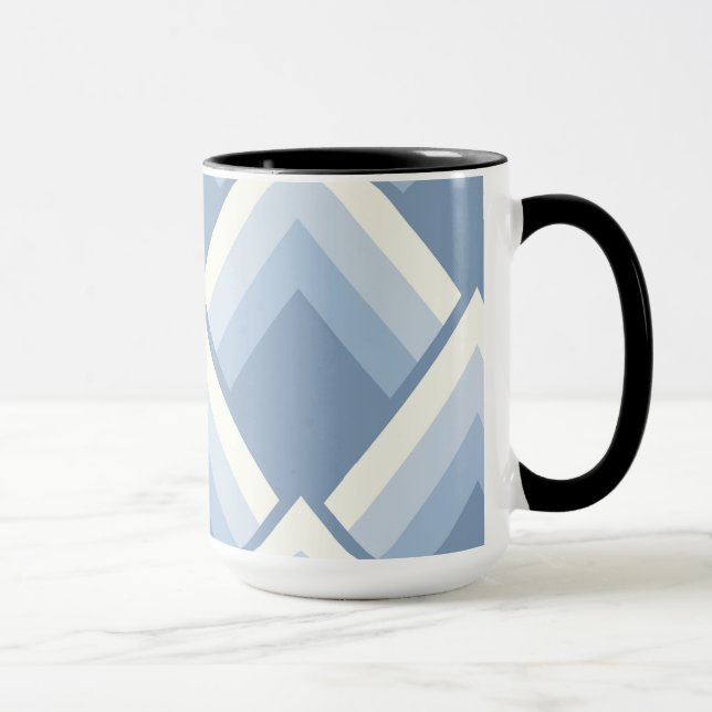 Caneca Abstrato geométrica, azul e esbranquiçada 2 (Direita)