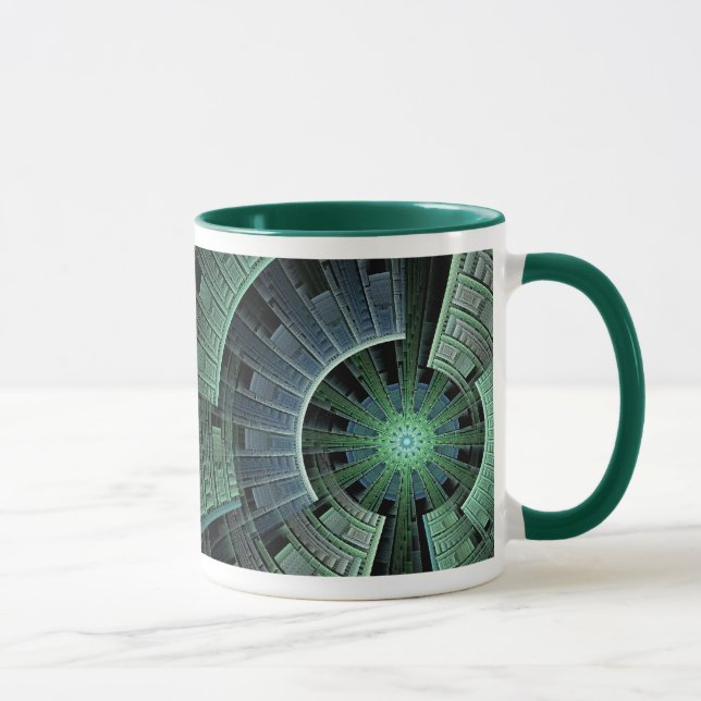 Caneca Abstrato Geométrico de Pod Verde (Direita)