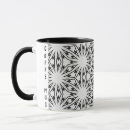 Caneca Abstrato Geométrico Preto E Branco Personalizado