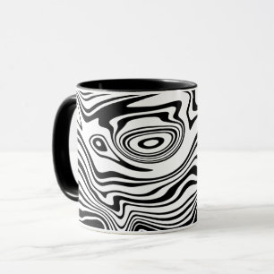 Caneca Abstrato - Linhas Pretas e Brancas Adormecidas - P
