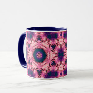 Caneca Abstrato mandala kaleidoscope em formas redondas