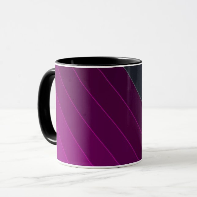 Caneca Abstrato moderna linhas de linhas listradas listra (Frente Esquerda)