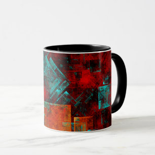 Caneca Abstrato Moderno Padrão Artístico Legal Colorido