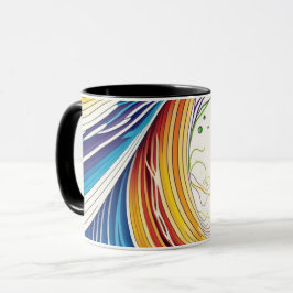 Caneca Abstrato Mug com Linhas onduladas