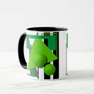 Caneca Abstrato neon verde formas geométricas esfera circ