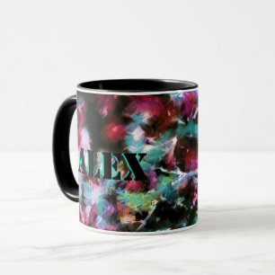 Caneca Abstrato, padrão colorido, brilhante, elegante