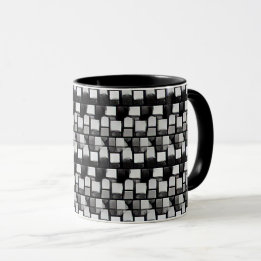 Caneca Abstrato padrão design 1201 em cinzas - Mug