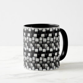Caneca Abstrato padrão design 1201 em cinzas - Mug