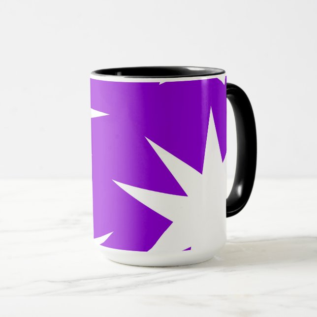 Caneca Abstrato padrão - roxo (Frente Esquerda)