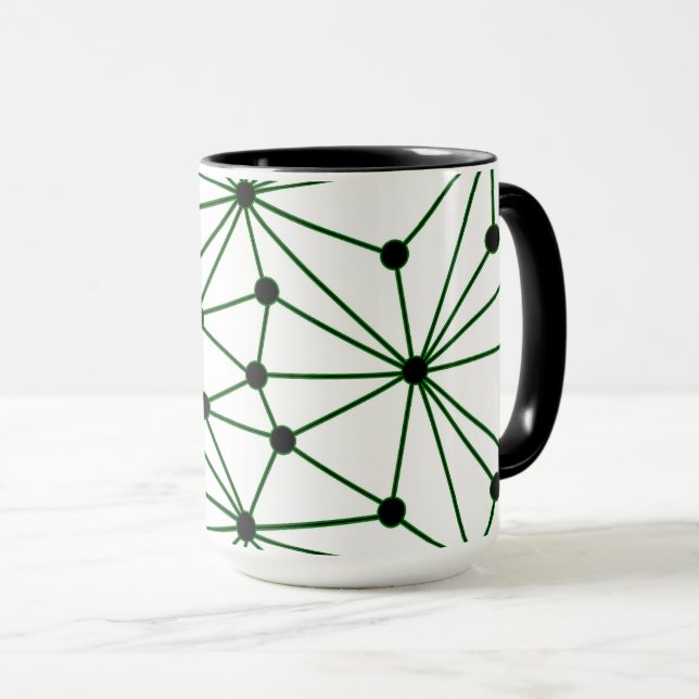 Caneca Abstrato padrão - verde (Frente Esquerda)