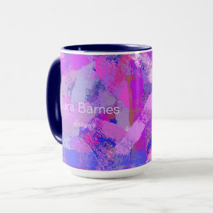 Caneca Abstrato pincel trava violeta rosa